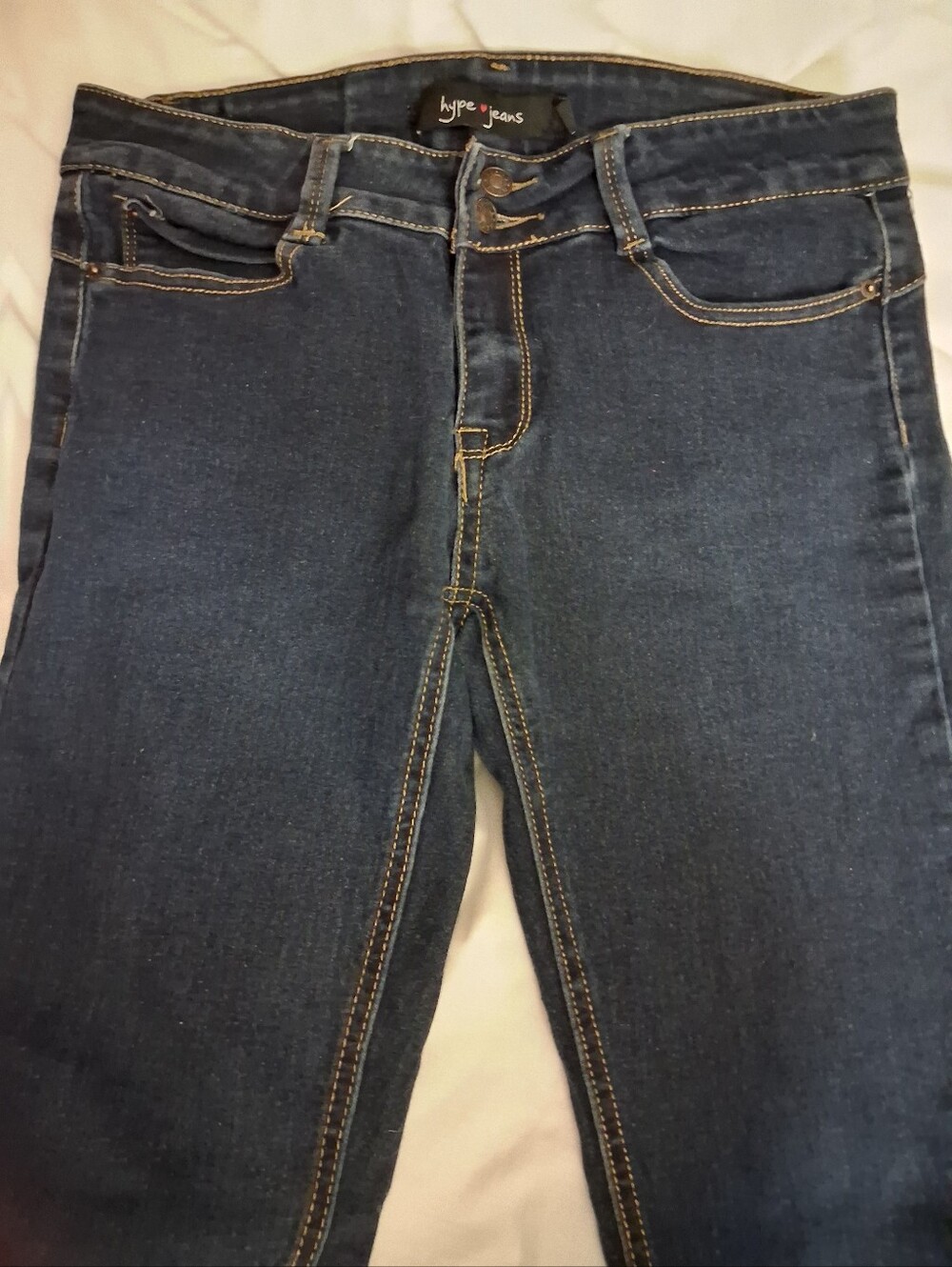 Hype Dark Blue Skinny Jeans with Contrast Stitching